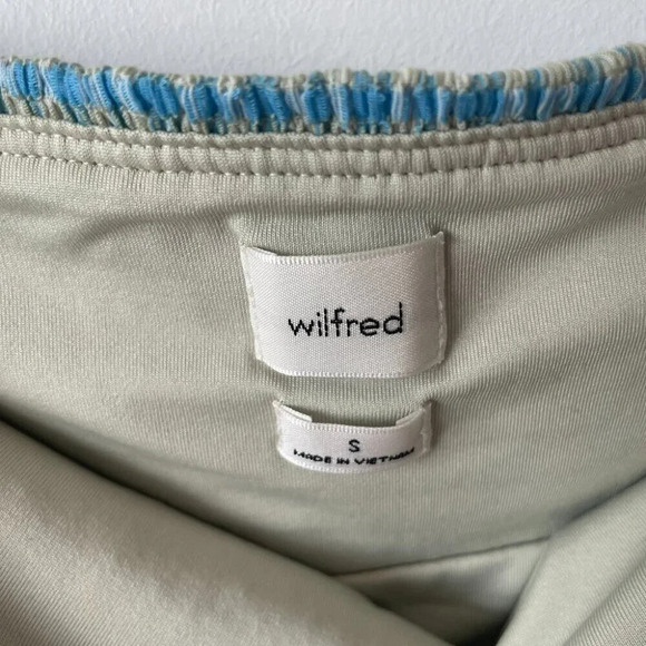 Aritzia Wilfred Attention Smocked Strapless Mini Tube Dress Blue Size Small - Picture 5 of 6